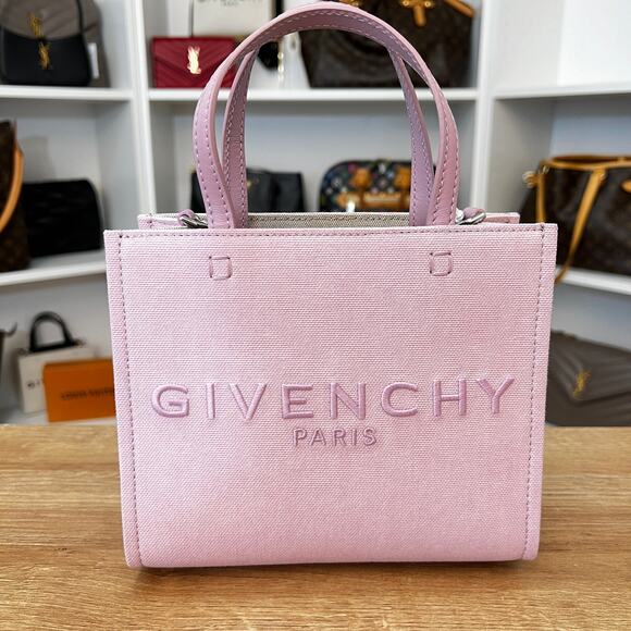 Givenchy Mini Logo Shopping Tote Bag Light Beige and Light Pink - Picture 2 of 10